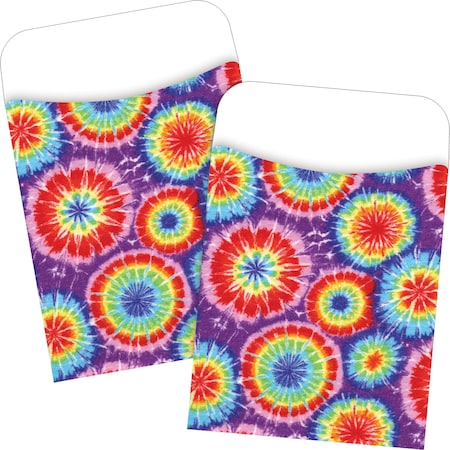 Barker Creek Tie-Dye Peel & Stick Library Pockets, 60/Set, PK60 3818